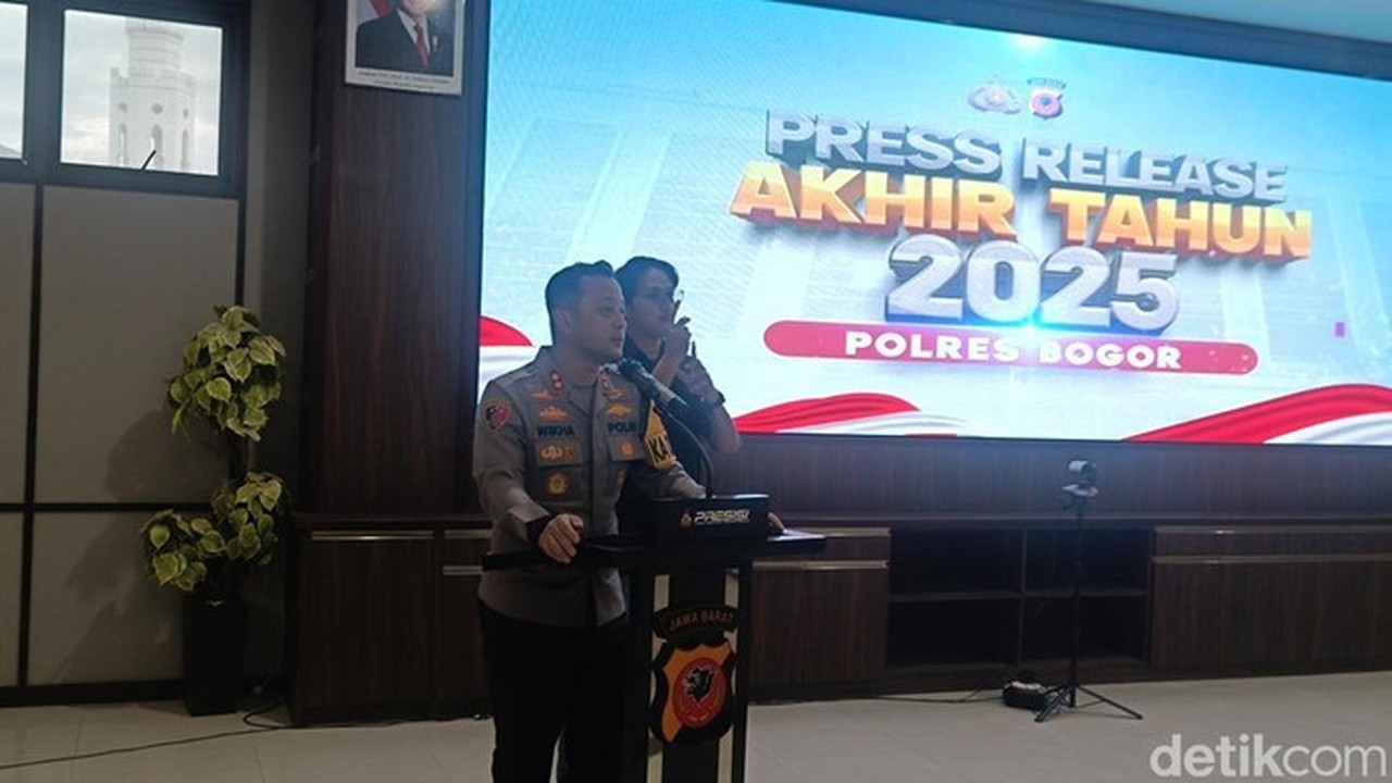 Kapolres Bogor Akbp Wikha Ardilestanto Saat Rilis Akhir Tahun (rizky/detikcom)