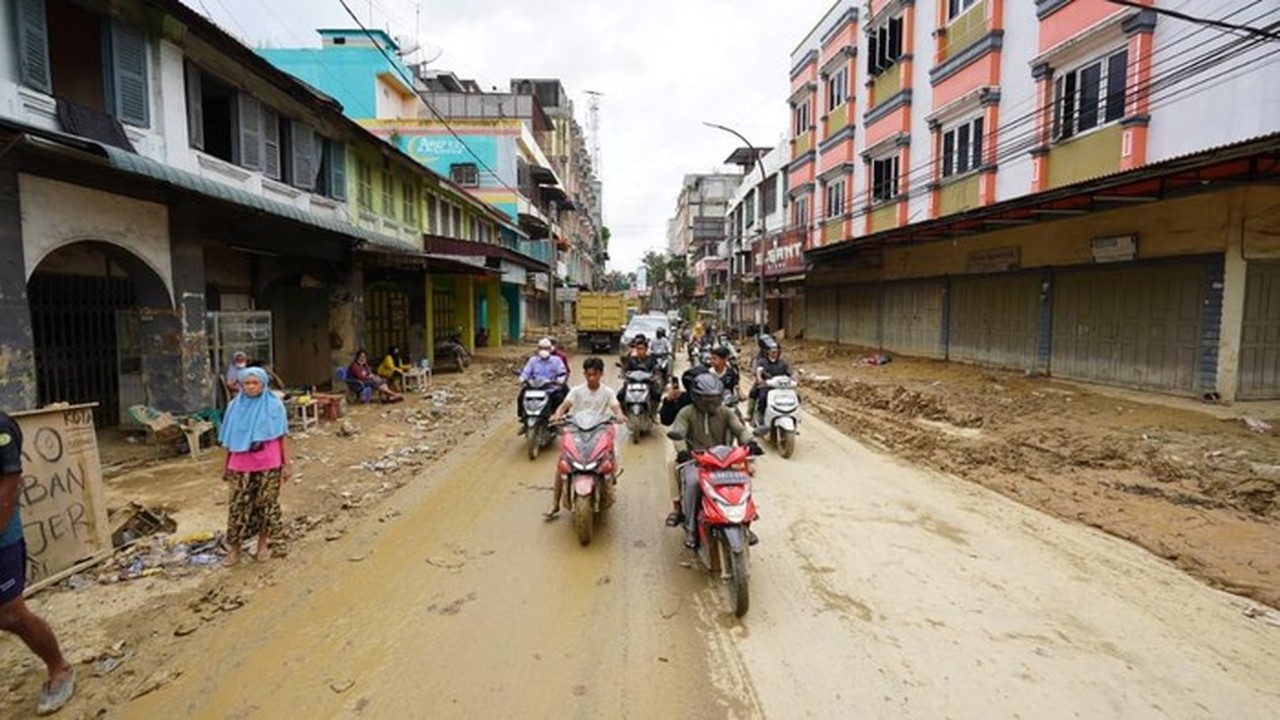 Foto: Kondisi Aceh Tamiang Yang Penuh Lumpur Sisa Banjir Besar (dok. Bnpb)