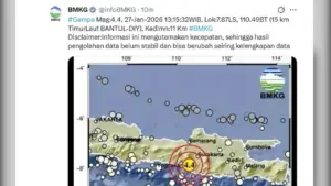 BMKG Pastikan Gempa M 4,5 di Bantul Tak Berpotensi Tsunami