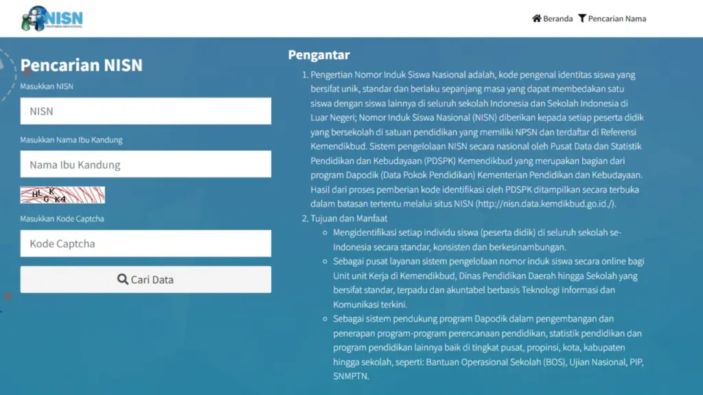Cek Nisn Siswa