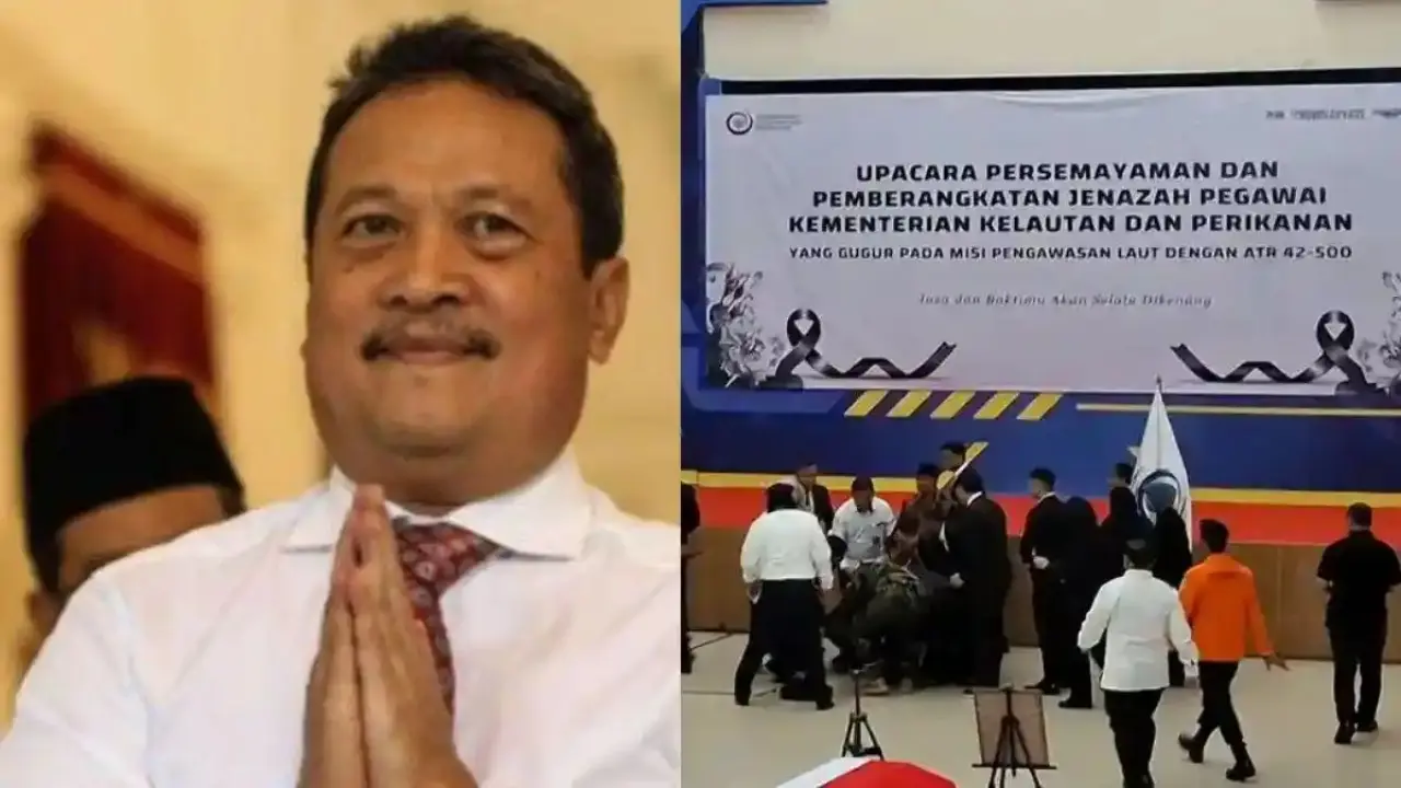 Sakti Wahyu Trenggono Pingsan Saat Upacara Pelepasan Jenazah Korban Pesawat Jatuh