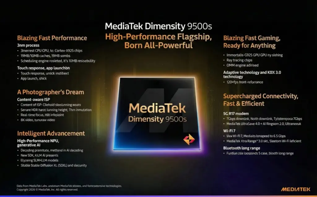 Spesifikasi Mediatek Dimensity 9500s