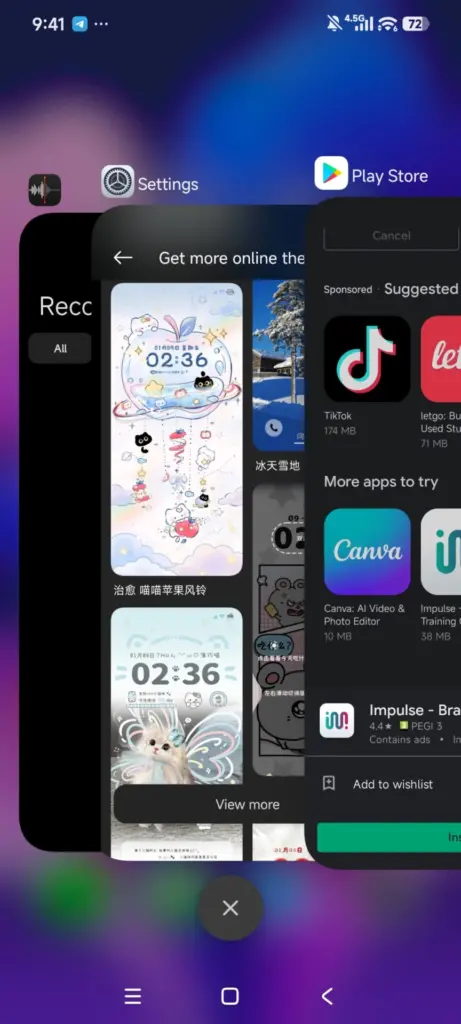 Tampilan Switcher Menu Hyperos 3 1 Mirip Dengan Ios 26
