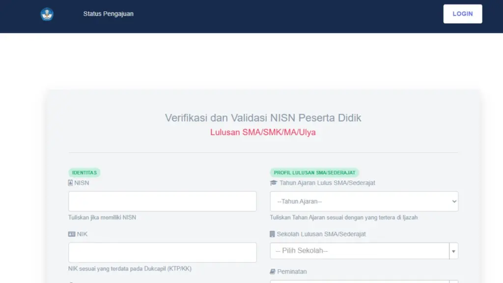 Validasi Nisn