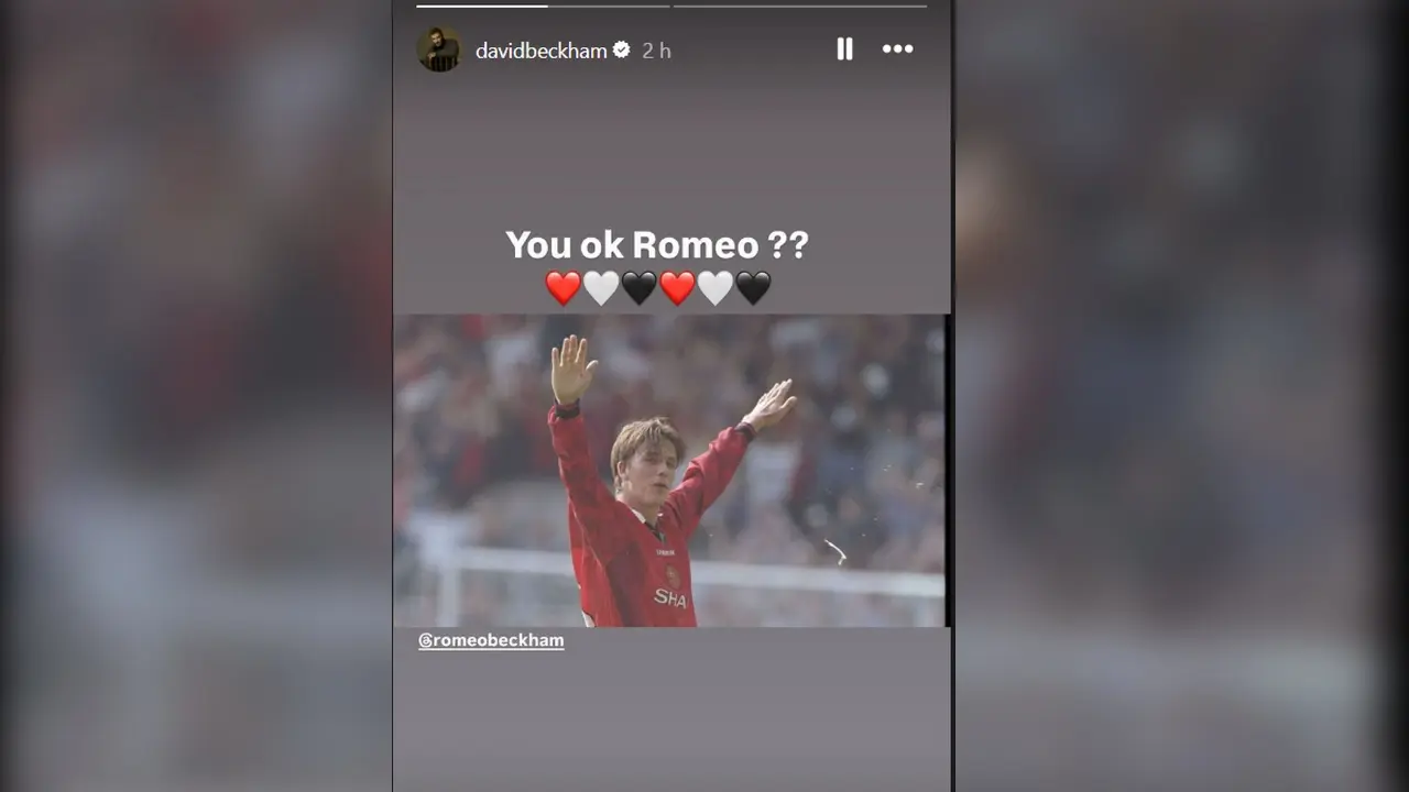 You Ok Romeo David Beckham Goda Putranya Usai Manchester United Menang Dramatis