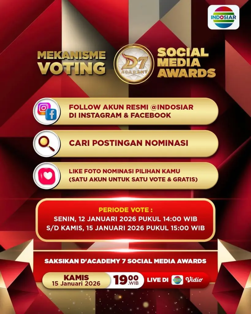 Cara Voting Dacademy 7 Social Media Awards