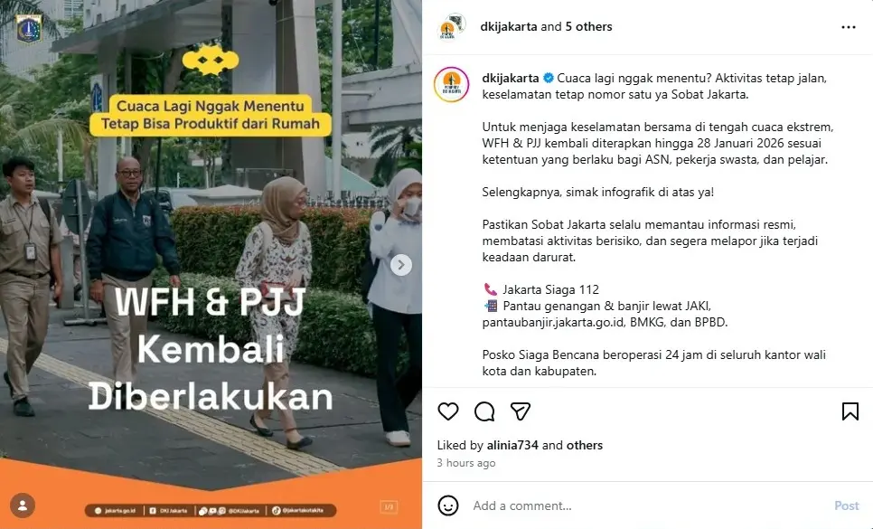 Himbauan Pemprov Dki Untuk Wfh Pjj Bagi Asn Dki Jakarta