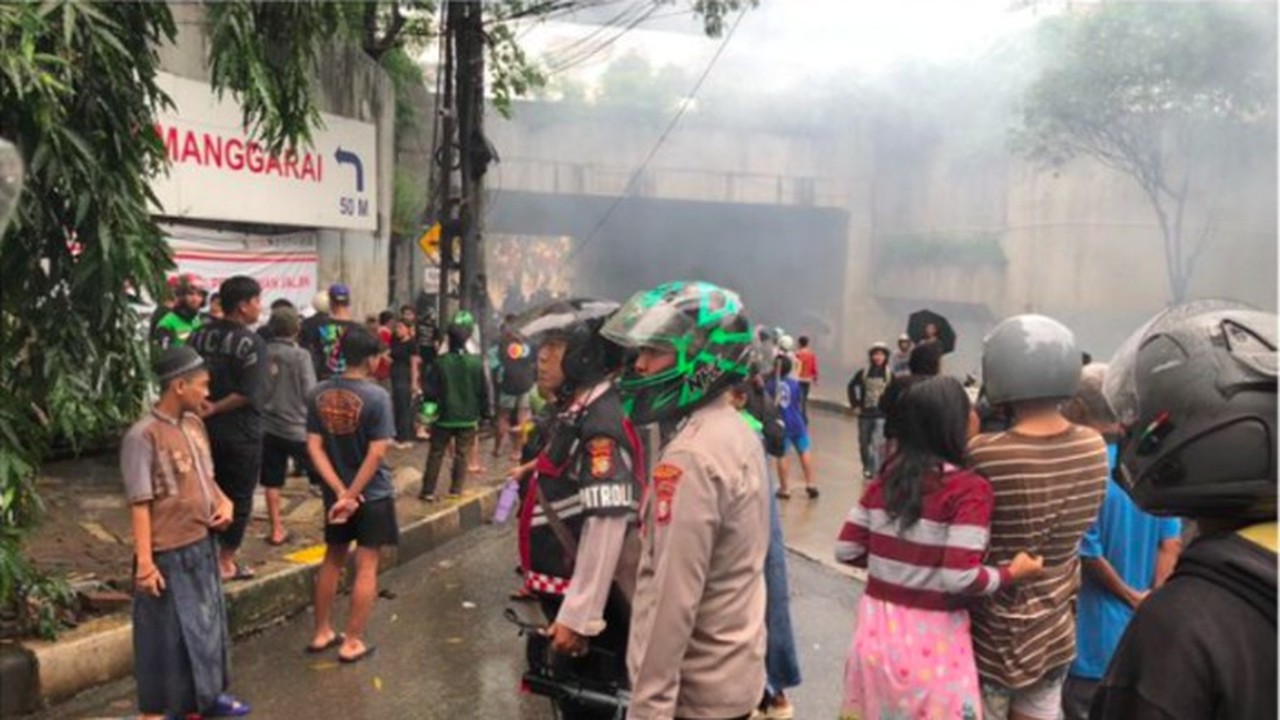 Tawuran Antarwarga Kembali Terjadi Di Underpass Manggarai, Jakarta Selatan (jaksel). Tawuran Telah Dibubarkan Kepolisian. (dok Polres Jaksel)