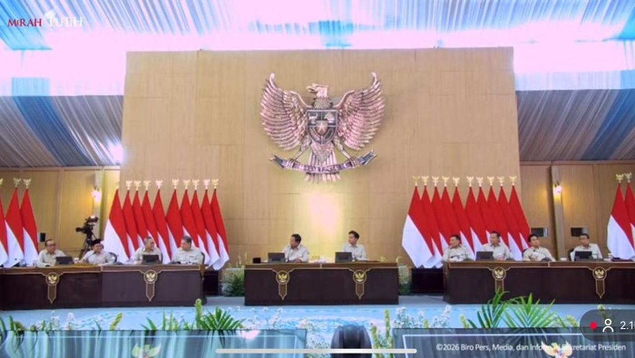 Foto: Momen Retret Kabinet Di Hambalang, Bogor (dok.youtube Setpres)