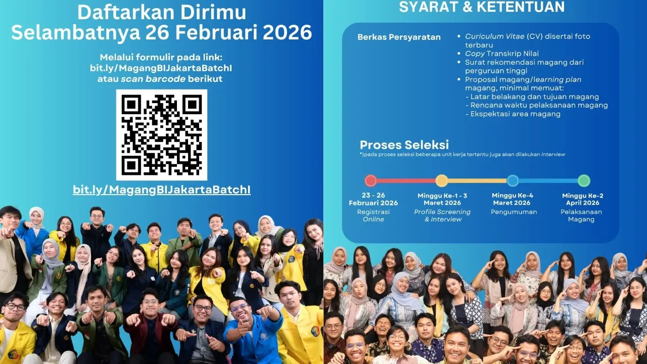 Bank Indonesia Jakarta Buka Lowongan Magang S1 Batch I 2026 Cek Syarat Dan Link Daftarnya