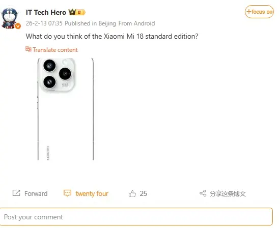 Bocoran Render Xiaomi 18 It Tech Hero