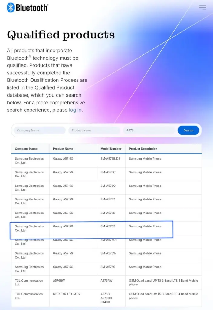Bocoran Sertifikasi Bluetooth Sig Samsung Galaxy A57