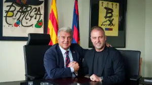 Janji Laporta Jelang Pilpres: Pertahankan Hansi Flick di Barcelona ‘Selama Dia Mau’