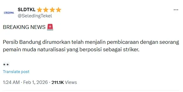 Rumor Transfer Persib Yang Incar Striker Naturalisasi Timnas Indonesia