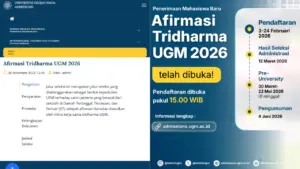 Seleksi Jalur Afirmasi Tridharma UGM 2026 Resmi Dibuka, Khusus Siswa 3T dan Usulan Mitra