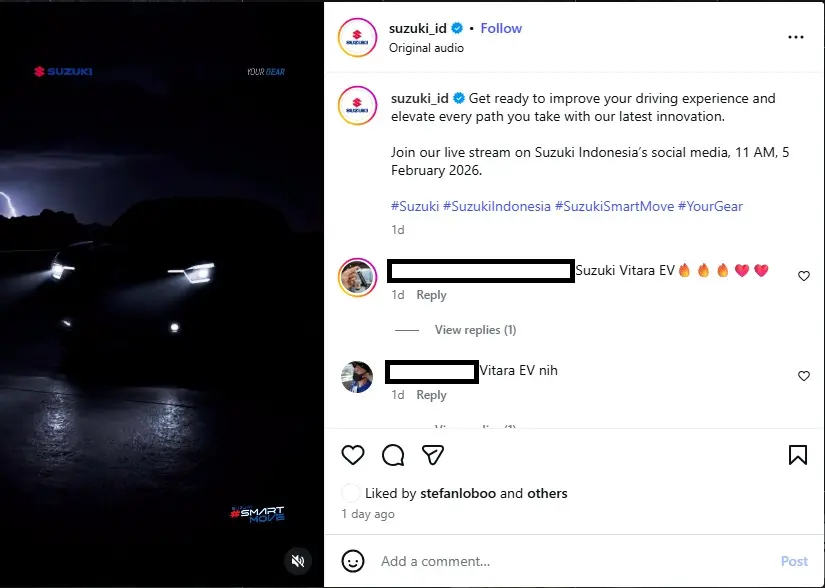 Teaser Suzuki Evitara Yang Diunggah Suzuki Indonesia