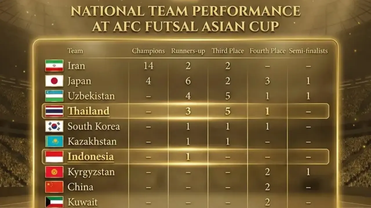 Timnas Futsal Indonesia Masuk Jajaran Elite Asia Berkat Status Runner Up