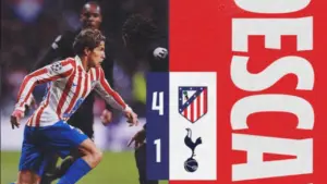 Hasil Sementara Atletico Madrid vs Tottenham 4-1: Tuan Rumah Tampil Trengginas di Babak Pertama